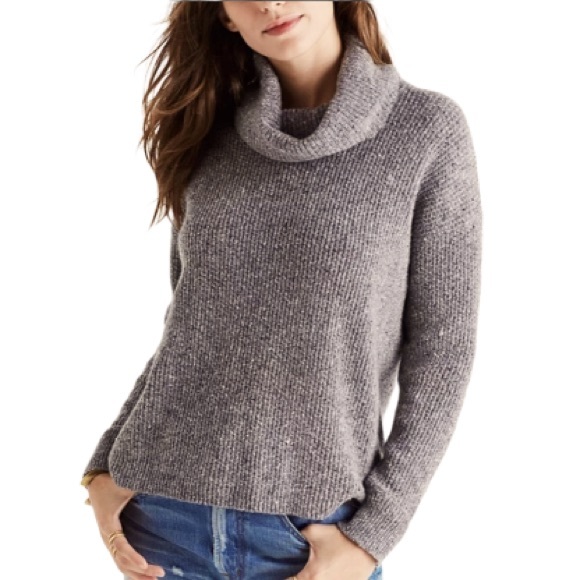 Madewell Convertible Cowl Neck To Crew Neck Lambs Wool Cashmere Blend Sweater S - Picture 2 of 11